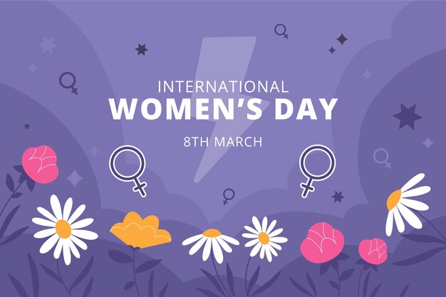 Плоский международный женский день фон