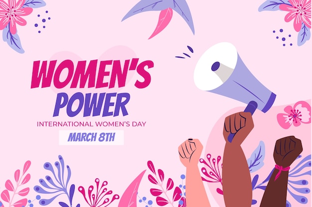 Flat international women's day background