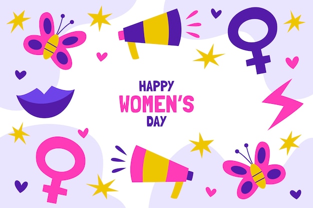 Flat international women's day background