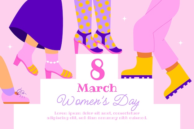 Free vector flat international women's day background