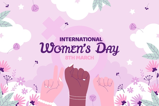 Free vector flat international women's day background