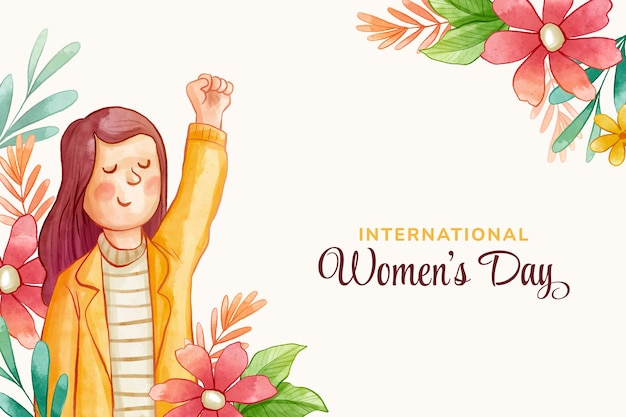 Flat international women's day background