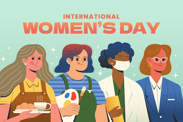 Плоский фон Международного женского дня