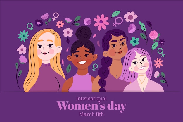 Free vector flat international women's day background