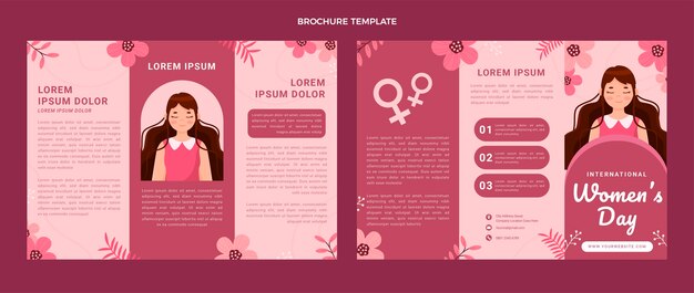 flat international women's day brochure template