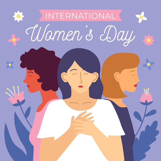 Free vector flat international women's day illustration