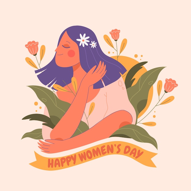 Flat international women's day illustration