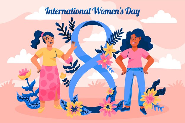 flat international women's day illustration