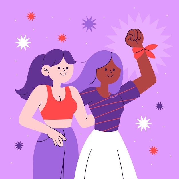 Free vector flat international women's day illustration