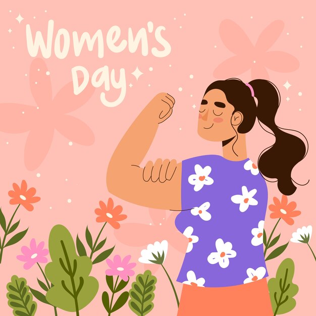 Flat international women's day illustration