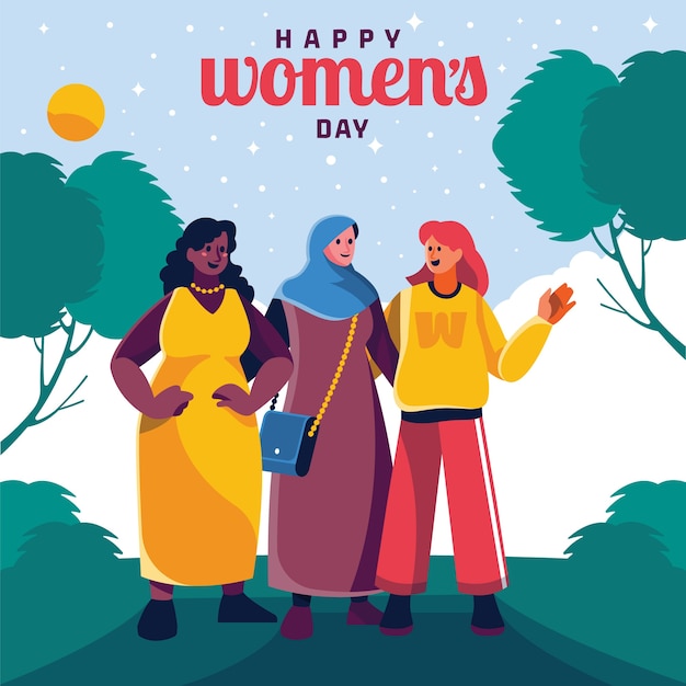 Flat international women's day illustration