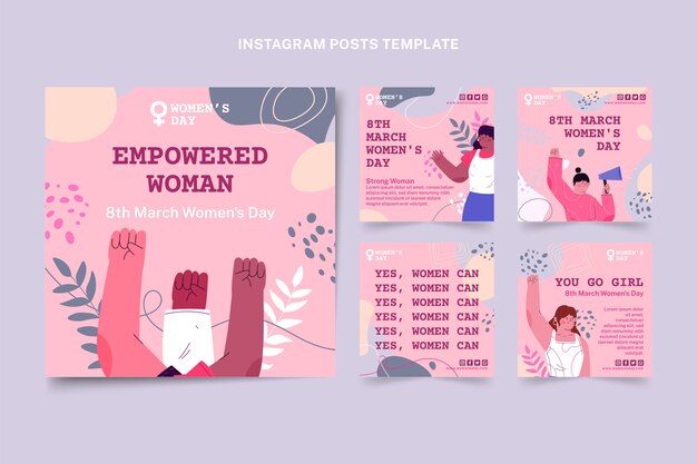 フラットな国際女性の日のInstagramの投稿コレクション