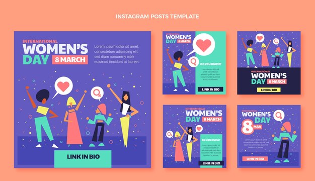 フラットな国際女性の日のInstagramの投稿コレクション