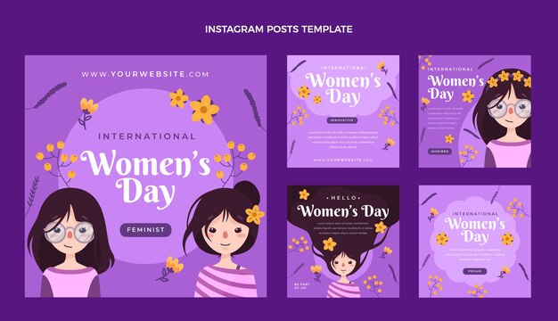 フラットな国際女性の日のInstagramの投稿コレクション