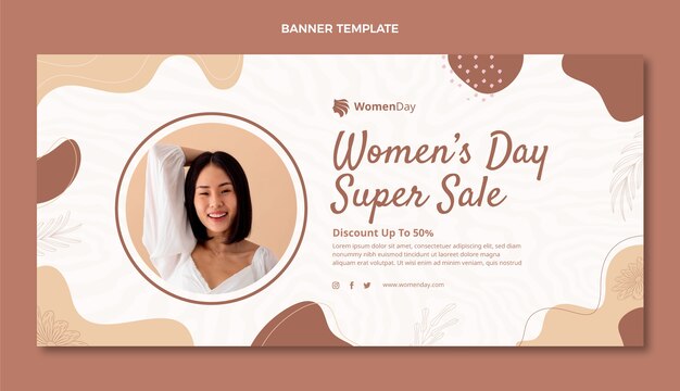 Free vector flat international women's day sale horizontal banner