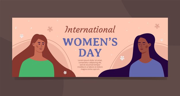 flat international women's day social media cover template
