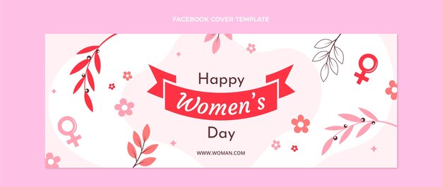 flat international women's day social media cover template