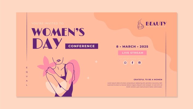 flat international women's day social media post template
