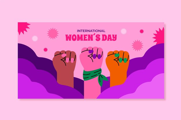 フラットな国際女性の日ソーシャルメディア投稿テンプレート