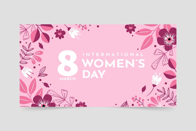 Free vector flat international women's day social media post template