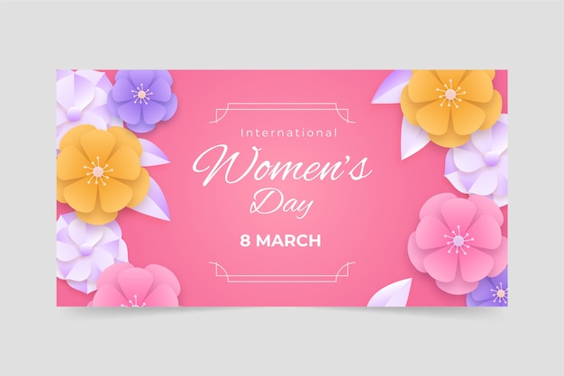 Free vector flat international women's day social media post template