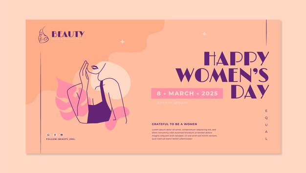 Flat international women's day social media promo template