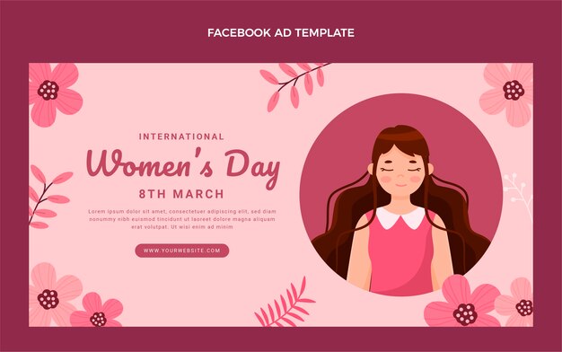 flat international women's day social media promo template