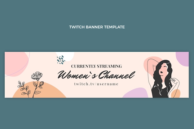 Flat international women's day twitch banner