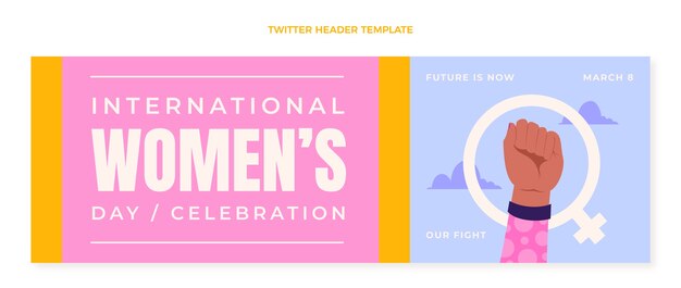 Плоский международный женский день в твиттере