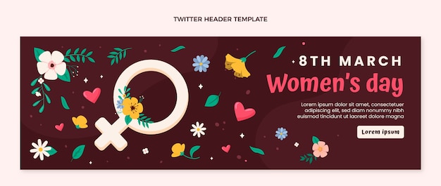 Flat international women's day twitter header