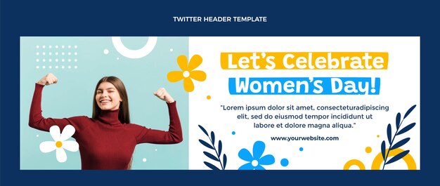 Flat international women's day twitter header