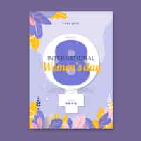 Free vector flat international women's day vertical poster template