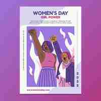 Free vector flat international women's day vertical poster template