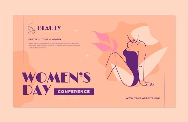 Free vector flat international women's day youtube thumbnail