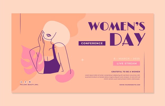 flat international women's day youtube thumbnail