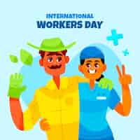 Free vector flat international workers day illustration