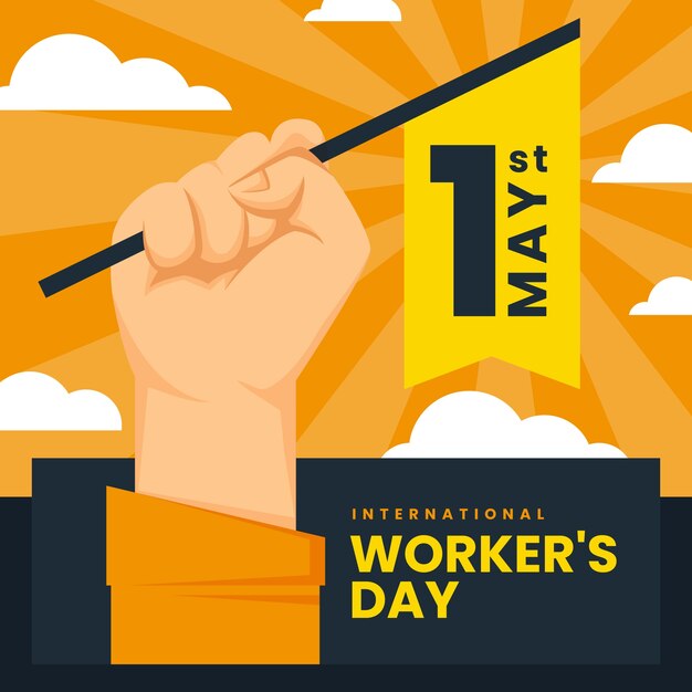 Free Vector | Organic flat labour day illustration