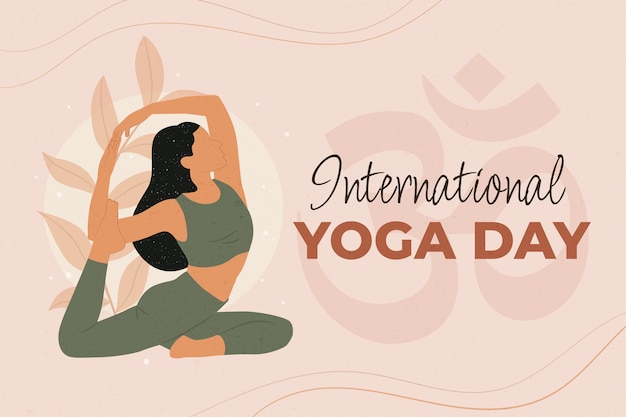 Flat international yoga day background