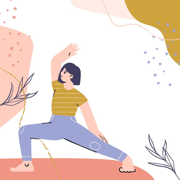 Flat international yoga day background