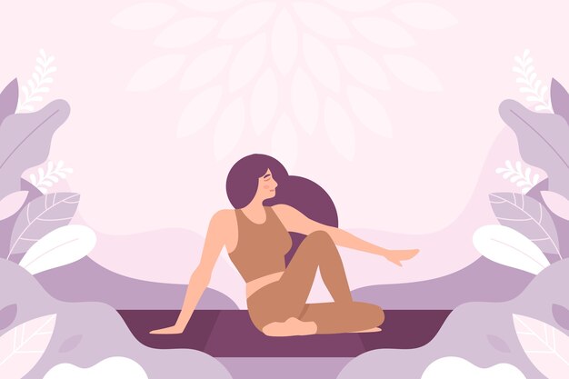 Flat international yoga day background