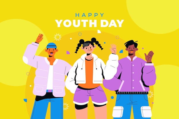 Free vector flat international youth day background