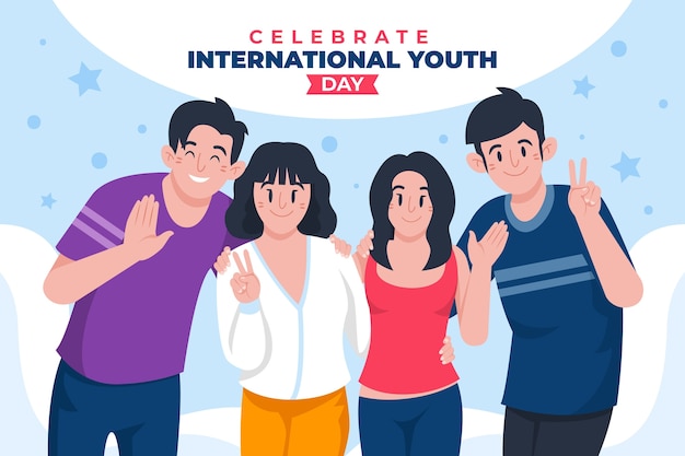 Free vector flat international youth day background