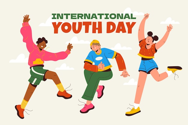 Free vector flat international youth day background