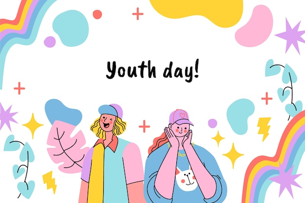 Free vector flat international youth day background