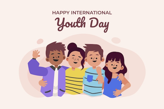 Flat international youth day illustration