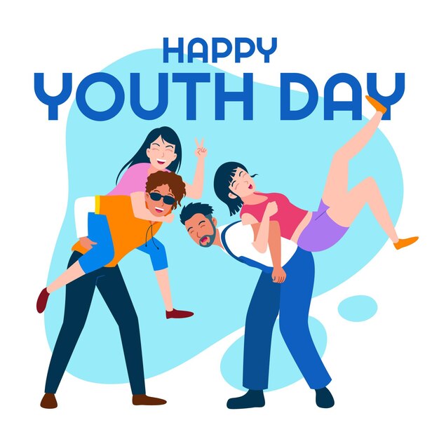 Flat international youth day illustration