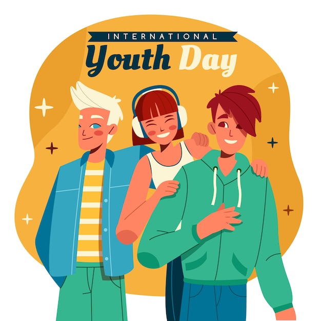 Free vector flat international youth day illustration