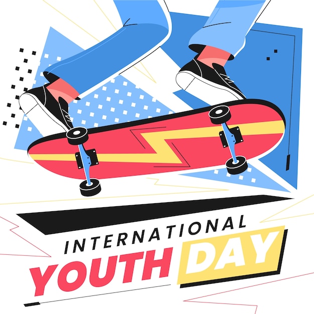 Бесплатное векторное изображение Плоский международный день молодежи
