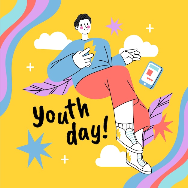 Free vector flat international youth day illustration