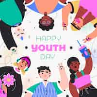 Free vector flat international youth day illustration